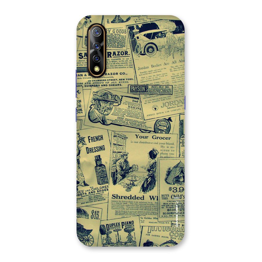 Vintage Newspaper Cutouts Back Case for Vivo Z1x