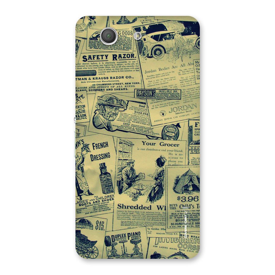 Vintage Newspaper Cutouts Back Case for Xperia Z3 Compact