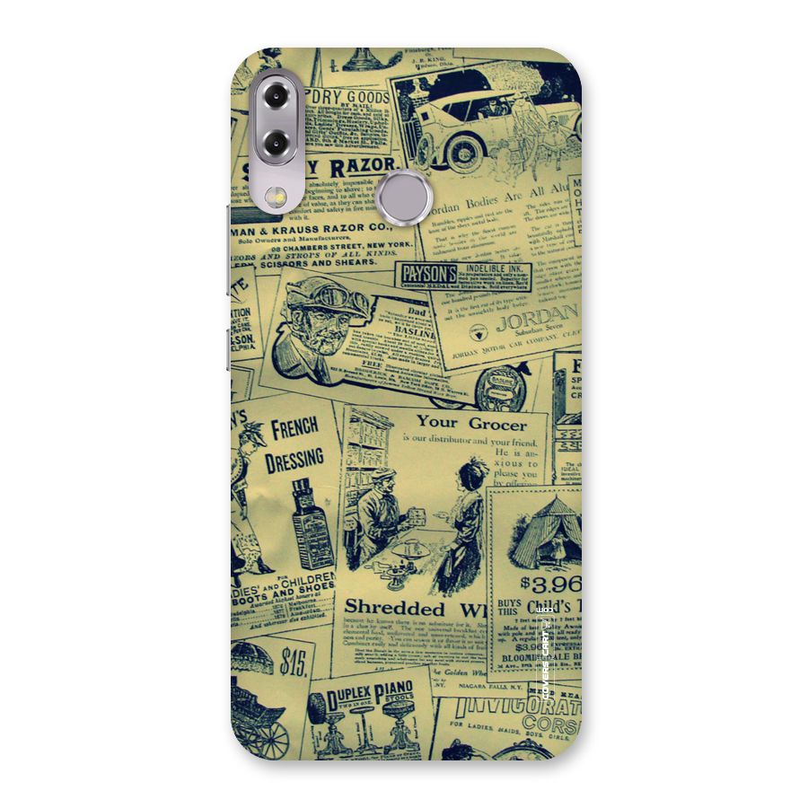 Vintage Newspaper Cutouts Back Case for Zenfone 5Z