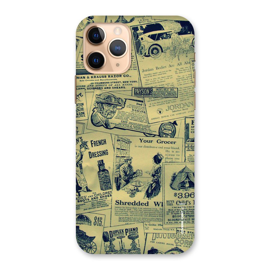 Vintage Newspaper Cutouts Back Case for iPhone 11 Pro