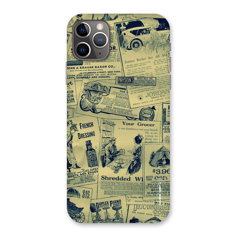 Vintage Newspaper Cutouts Back Case for iPhone 11 Pro Max
