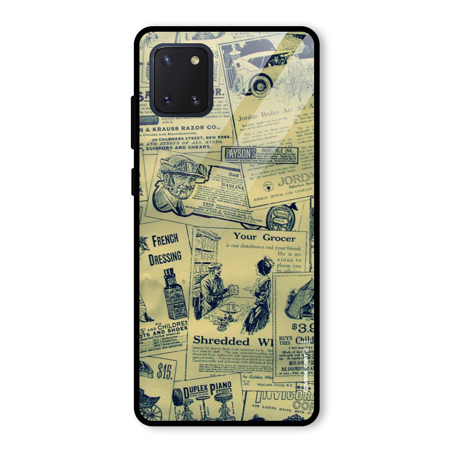 Vintage Newspaper Cutouts Glass Back Case for Galaxy Note 10 Lite