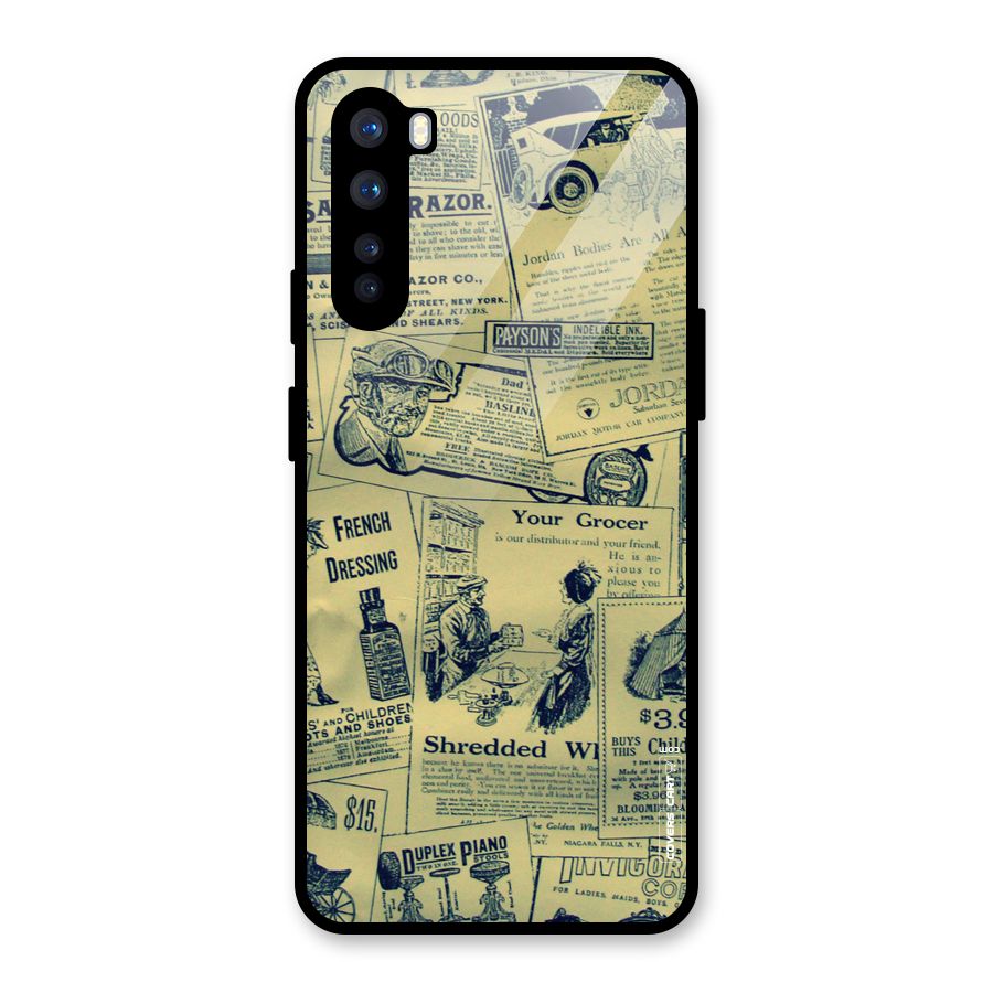 Vintage Newspaper Cutouts Glass Back Case for OnePlus Nord