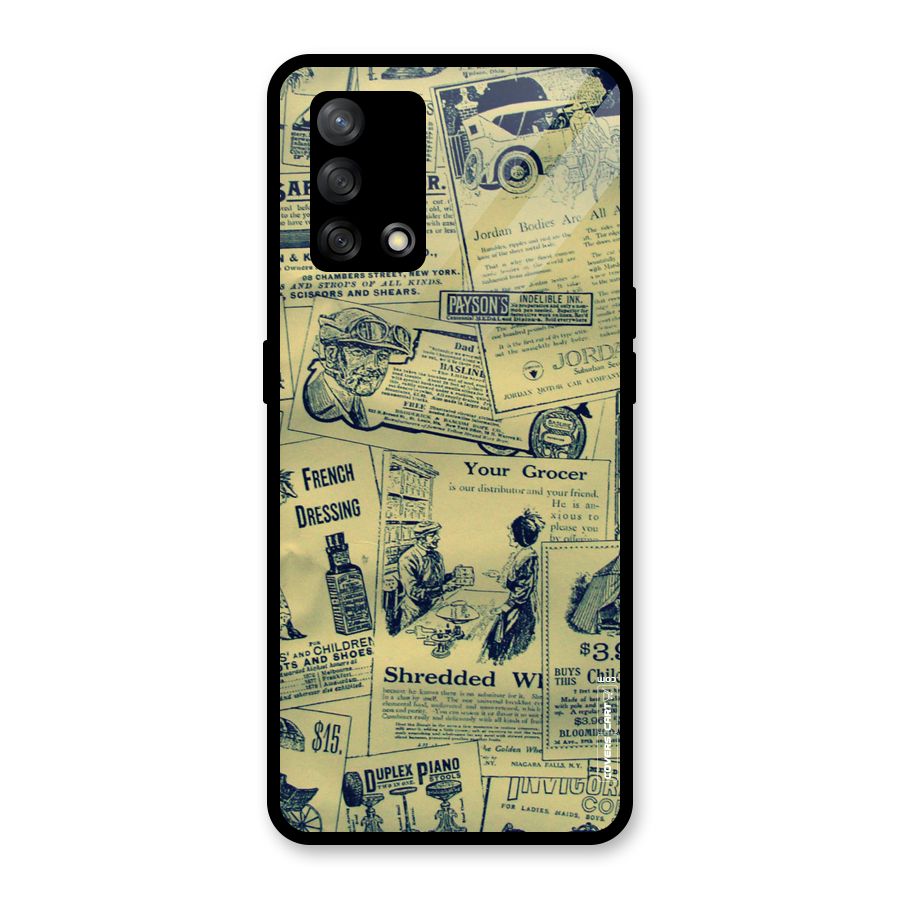 Vintage Newspaper Cutouts Glass Back Case for Oppo F19