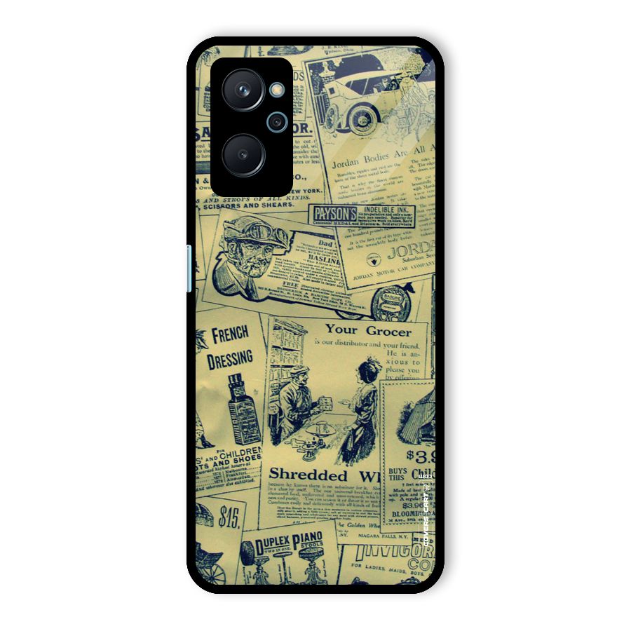 Vintage Newspaper Cutouts Glass Back Case for Realme 9i