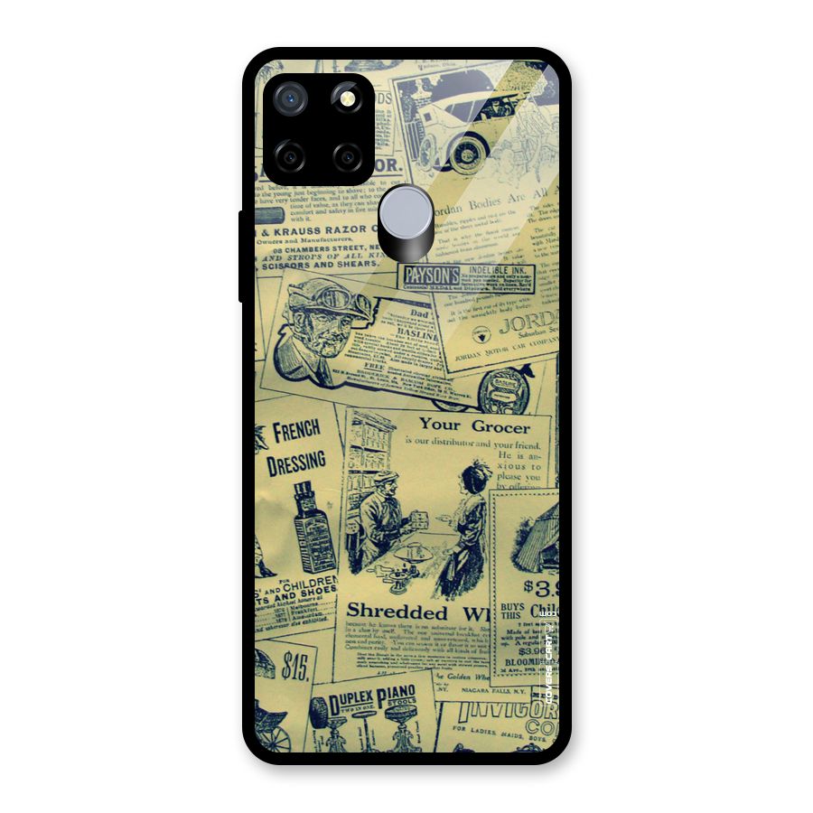 Vintage Newspaper Cutouts Glass Back Case for Realme C12