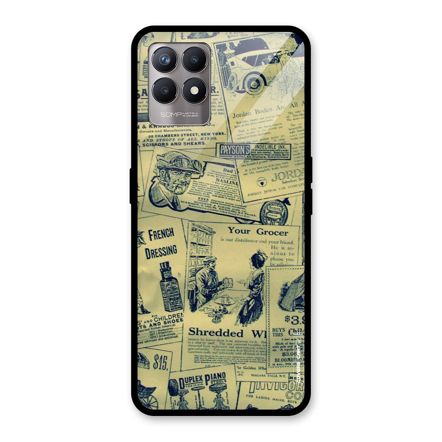 Vintage Newspaper Cutouts Glass Back Case for Realme Narzo 50