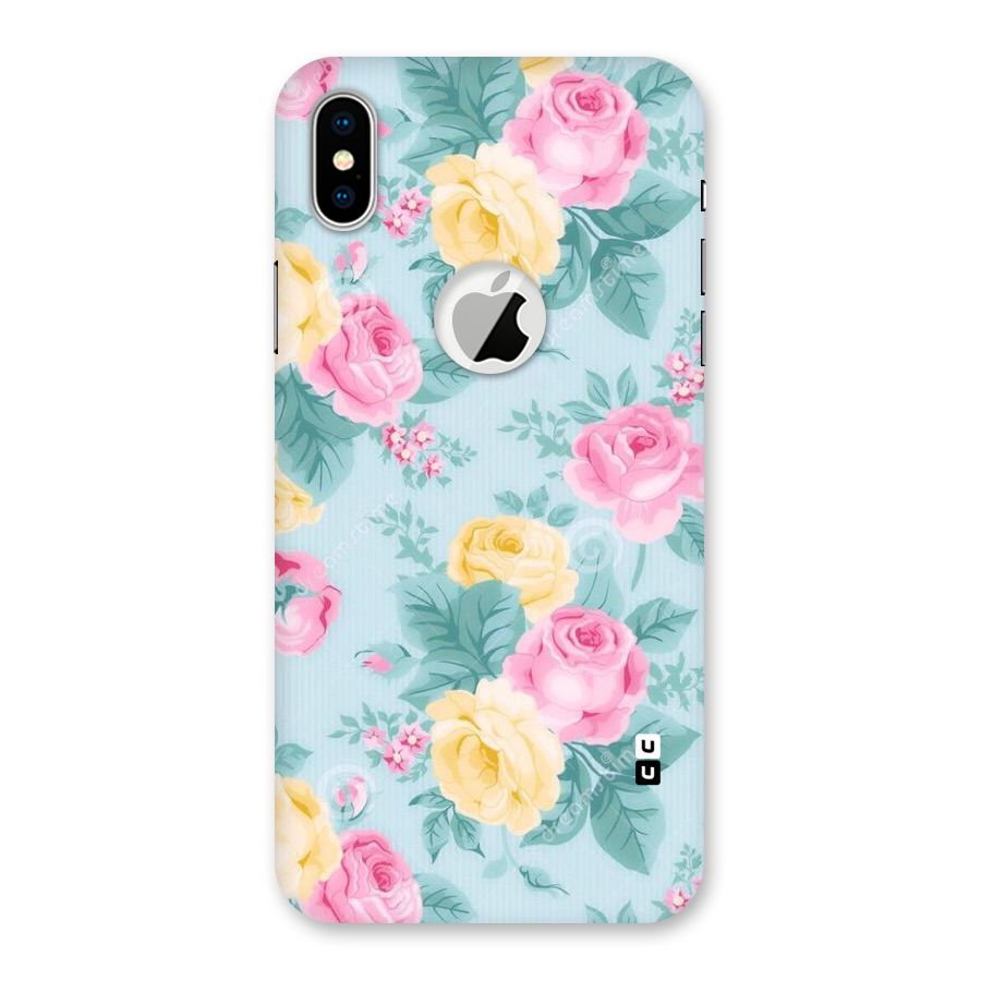 Vintage Pastels Back Case for iPhone XS Logo Cut