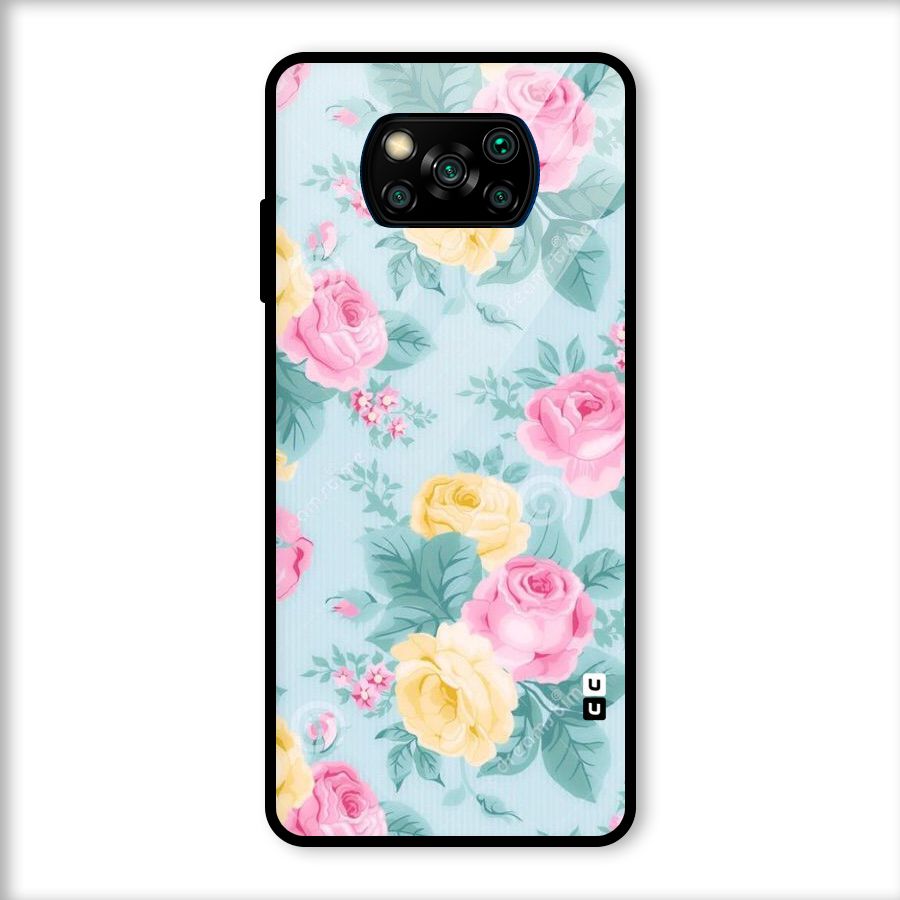 Vintage Pastels Glass Back Case for Poco X3