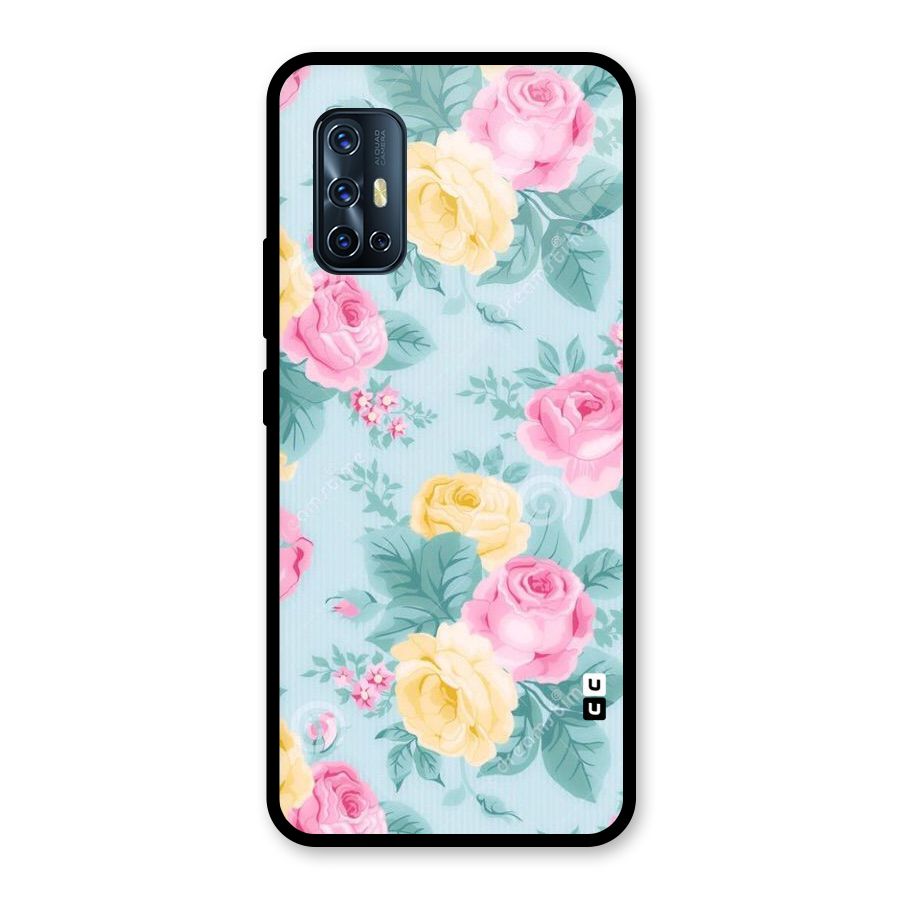 Vintage Pastels Glass Back Case for Vivo V17