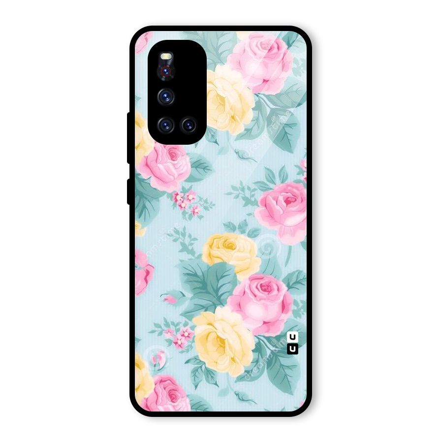 Vintage Pastels Glass Back Case for Vivo V19