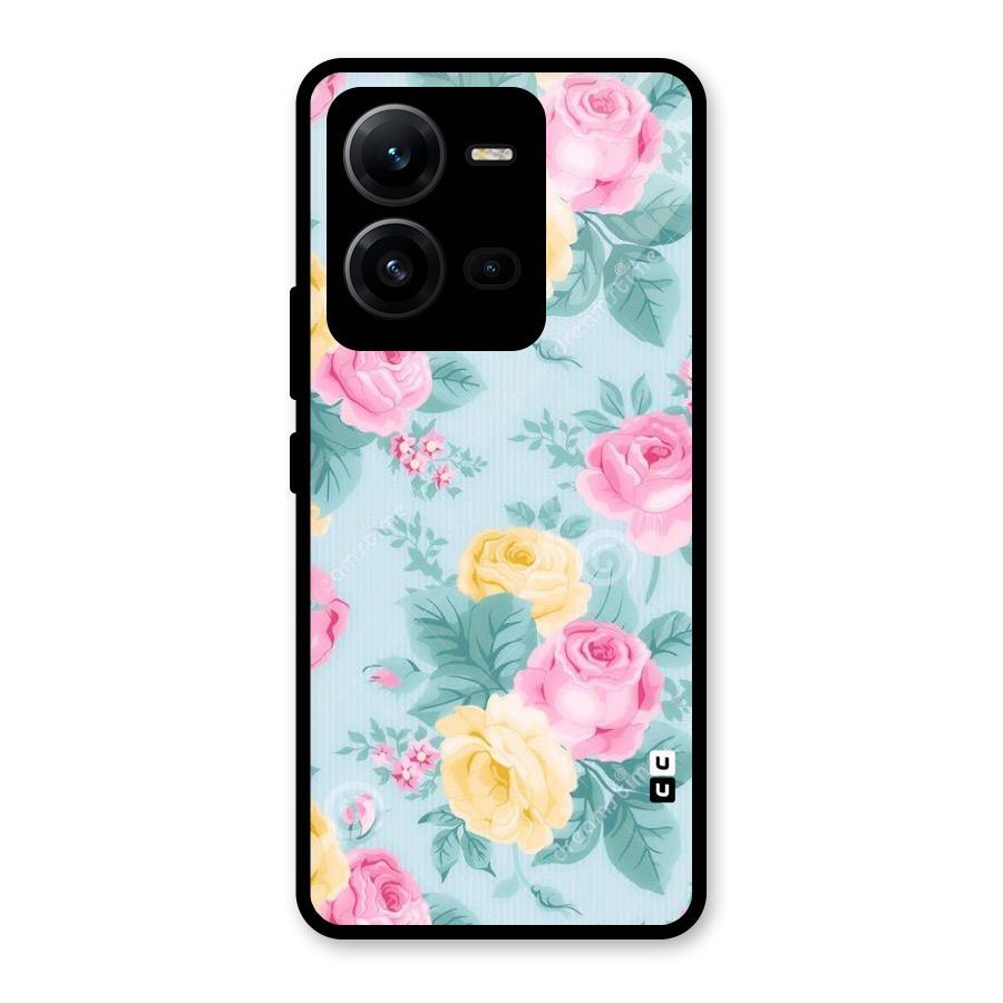 Vintage Pastels Glass Back Case for Vivo V25