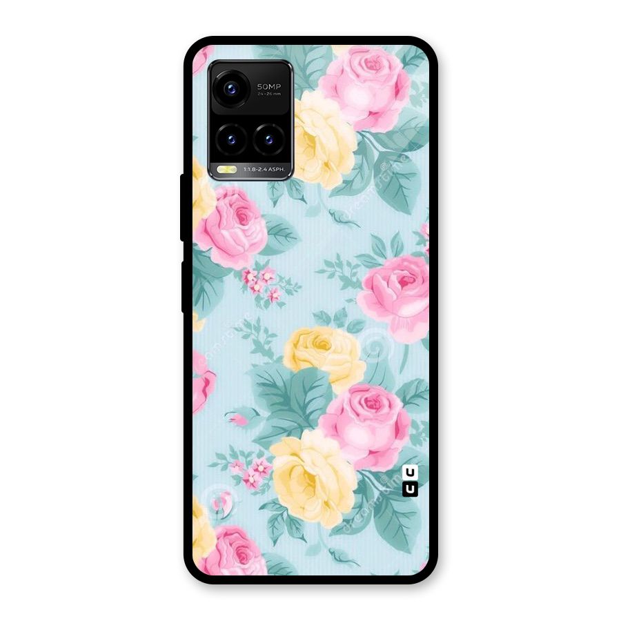 Vintage Pastels Glass Back Case for Vivo Y21G