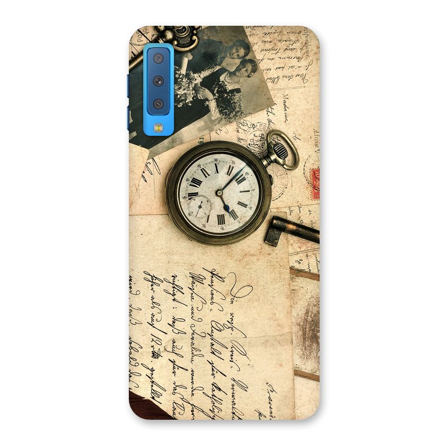 Vintage Post Cards Back Case for Galaxy A7 (2018)