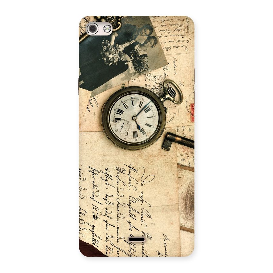 Vintage Post Cards Back Case for Micromax Canvas Silver 5