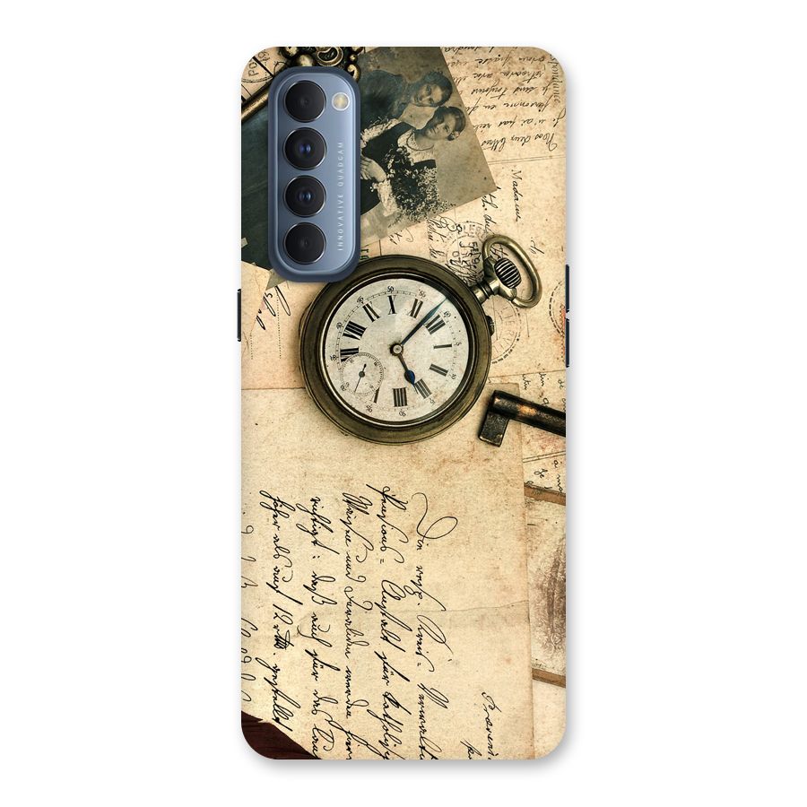 Vintage Post Cards Back Case for Reno4 Pro