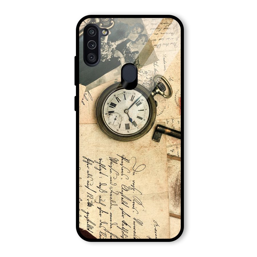 Vintage Post Cards Glass Back Case for Galaxy M11
