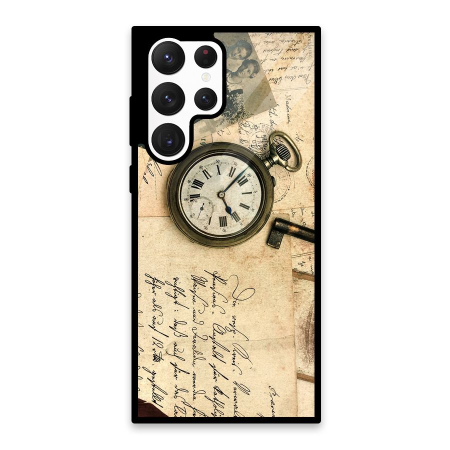 Vintage Post Cards Glass Back Case for Galaxy S22 Ultra 5G