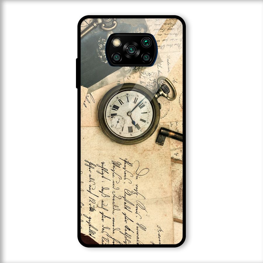 Vintage Post Cards Glass Back Case for Poco X3