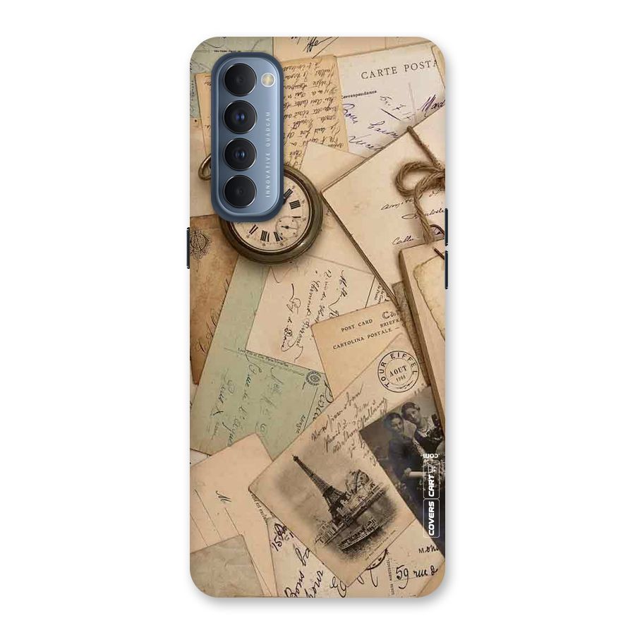 Vintage Postcards Back Case for Reno4 Pro