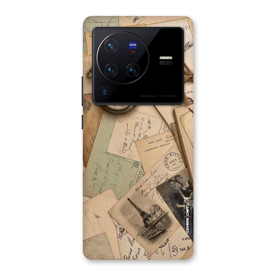Vintage Postcards Back Case for Vivo X80 Pro