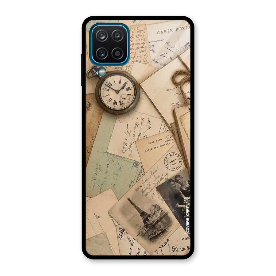 Vintage Postcards Glass Back Case for Galaxy A12