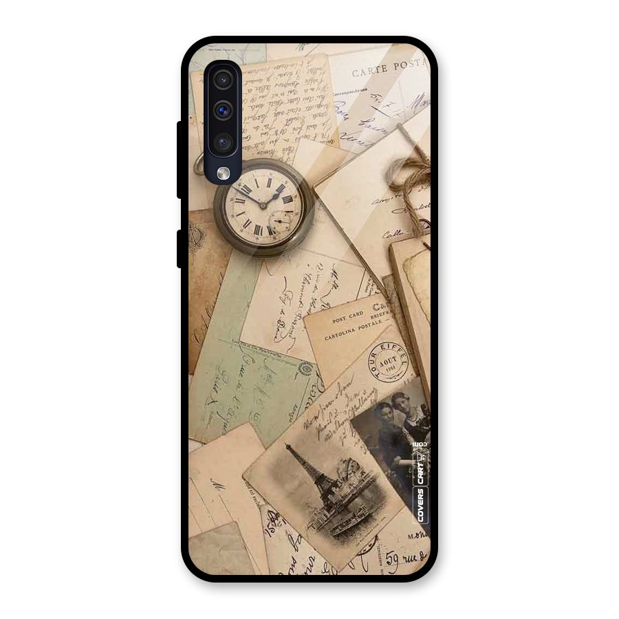 Vintage Postcards Glass Back Case for Galaxy A30s