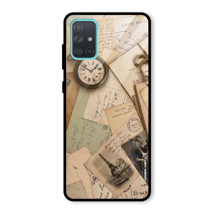 Vintage Postcards Glass Back Case for Galaxy A71