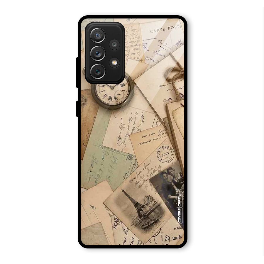 Vintage Postcards Glass Back Case for Galaxy A72