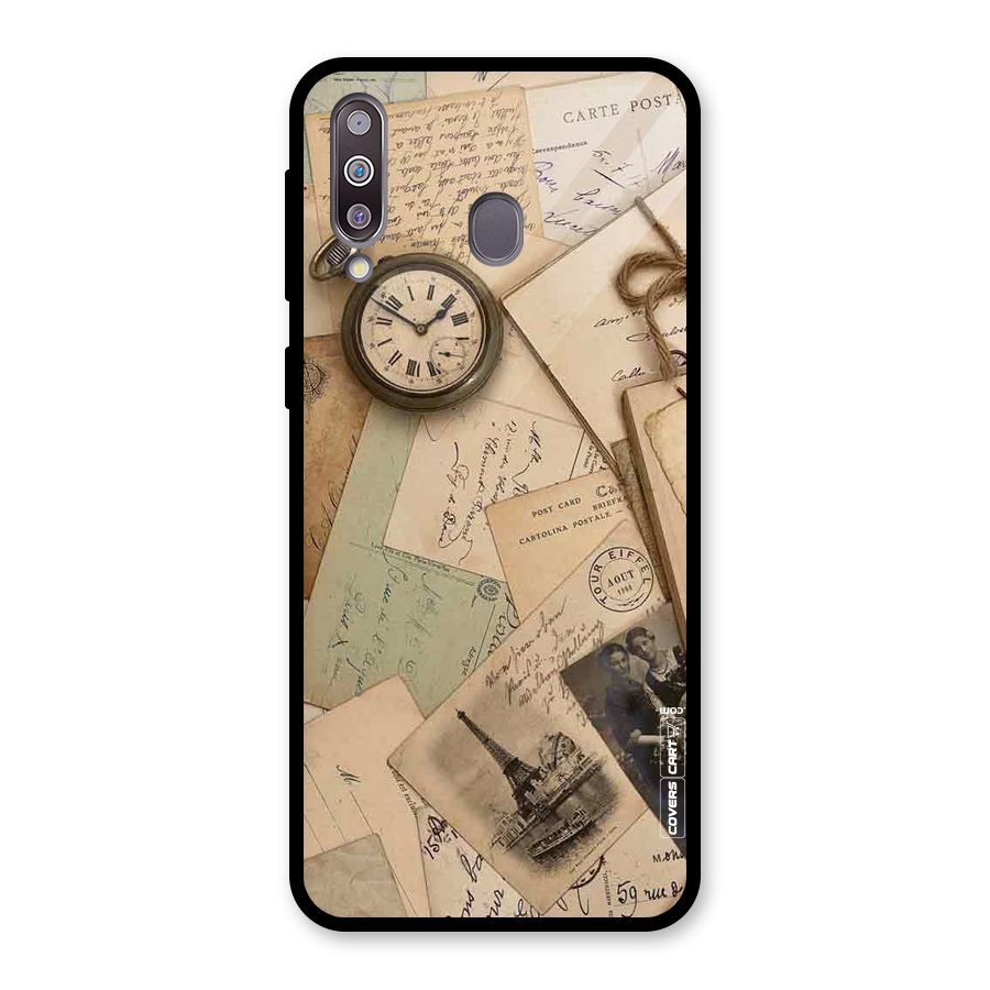 Vintage Postcards Glass Back Case for Galaxy M30