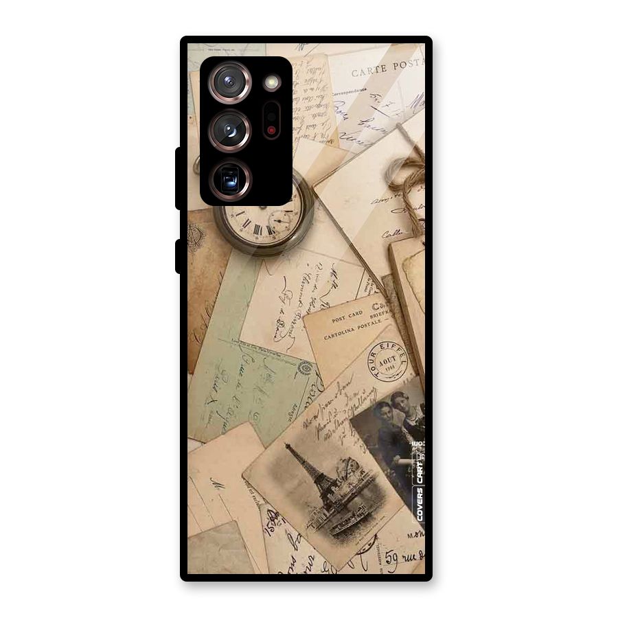 Vintage Postcards Glass Back Case for Galaxy Note 20 Ultra