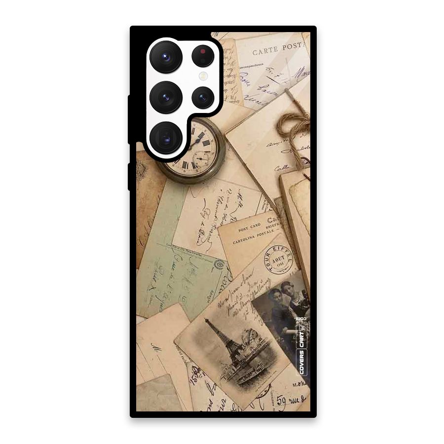 Vintage Postcards Glass Back Case for Galaxy S22 Ultra 5G