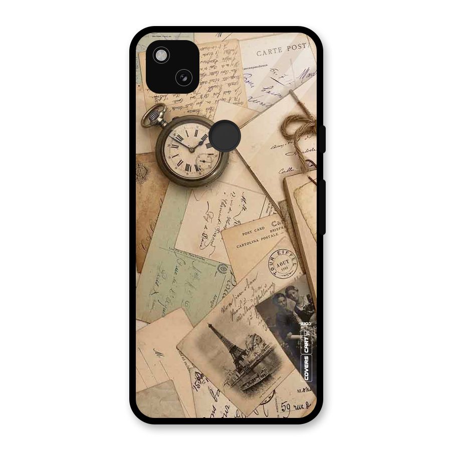 Vintage Postcards Glass Back Case for Google Pixel 4a