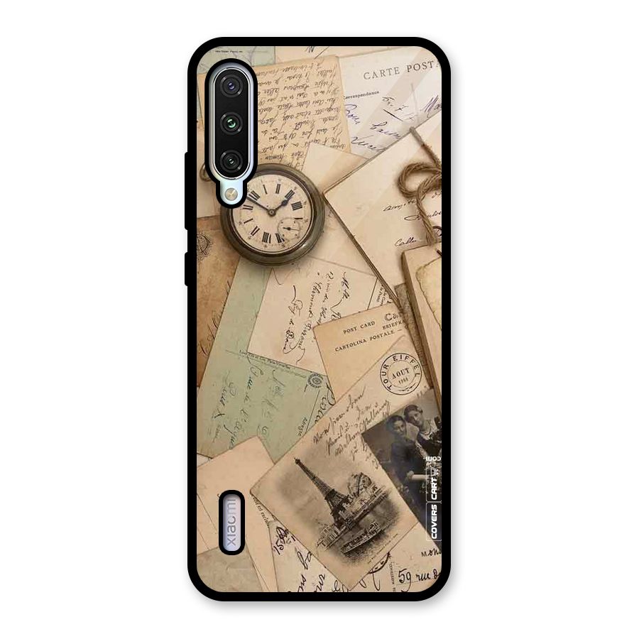 Vintage Postcards Glass Back Case for Mi A3