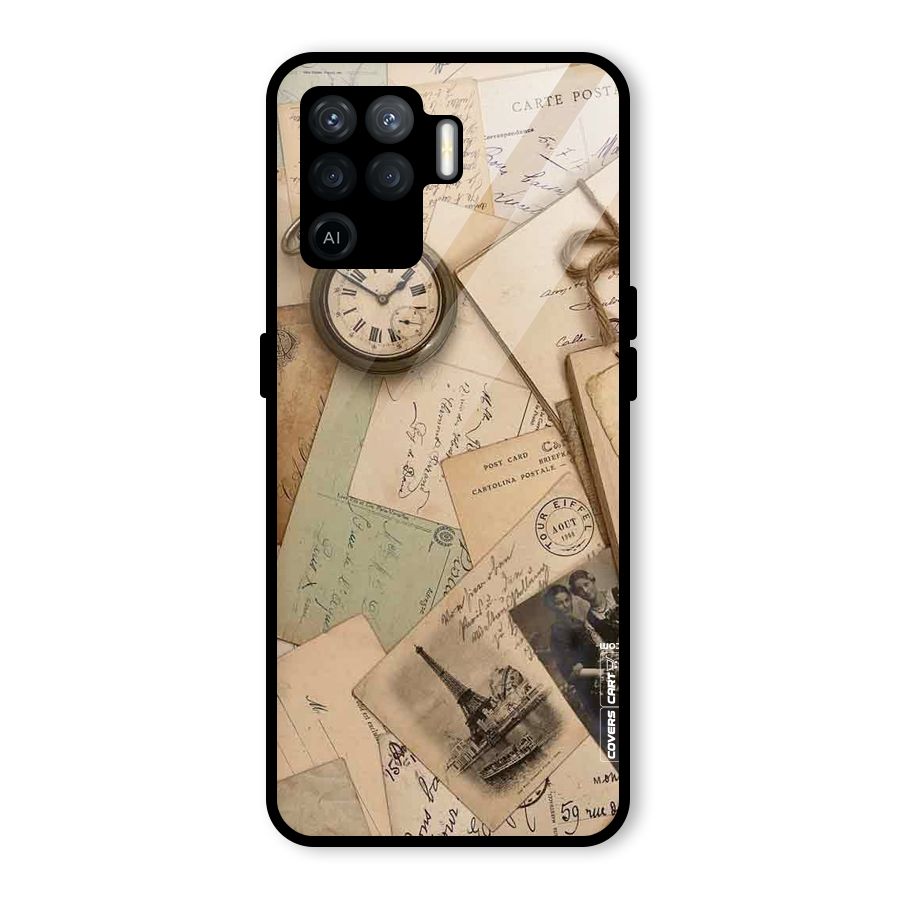 Vintage Postcards Glass Back Case for Oppo F19 Pro