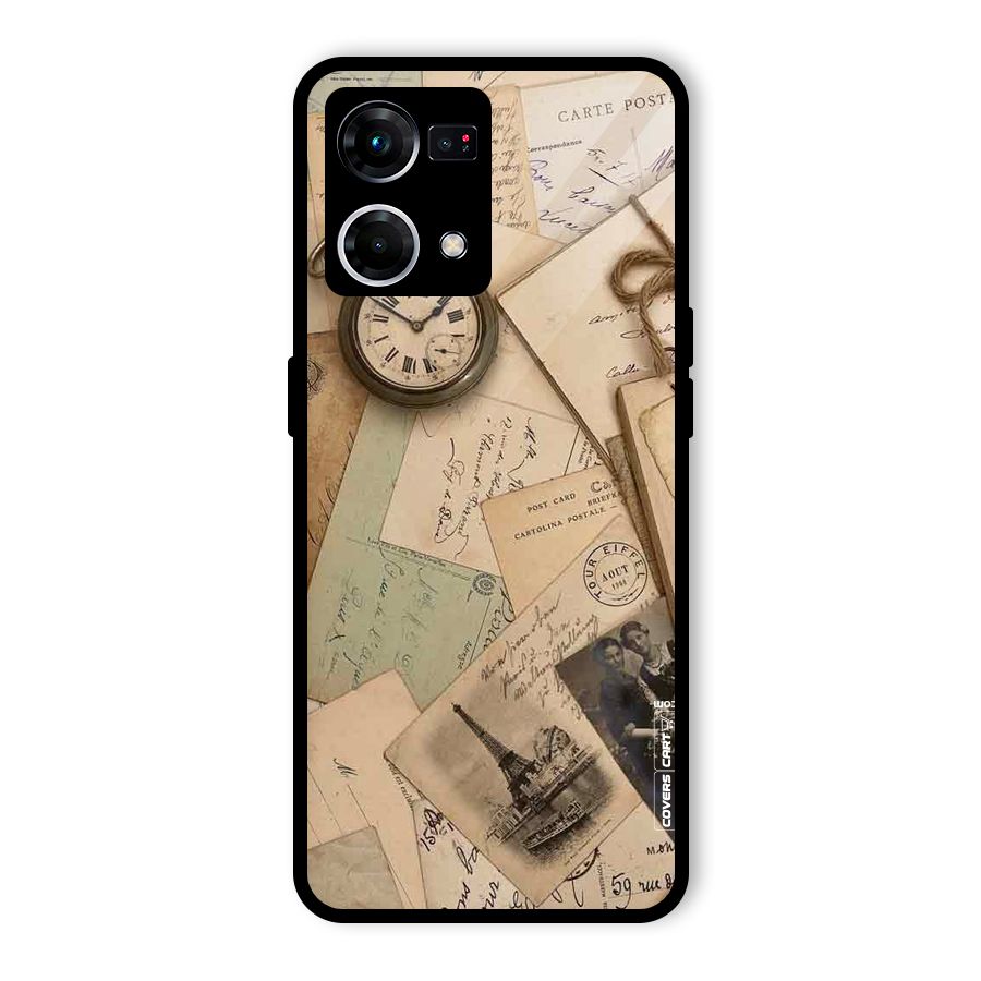 Vintage Postcards Glass Back Case for Oppo F21 Pro 4G