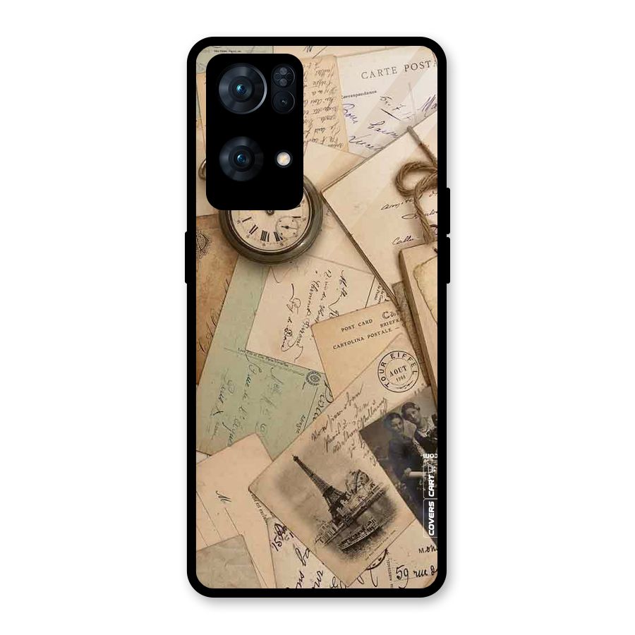 Vintage Postcards Glass Back Case for Oppo Reno7 Pro 5G