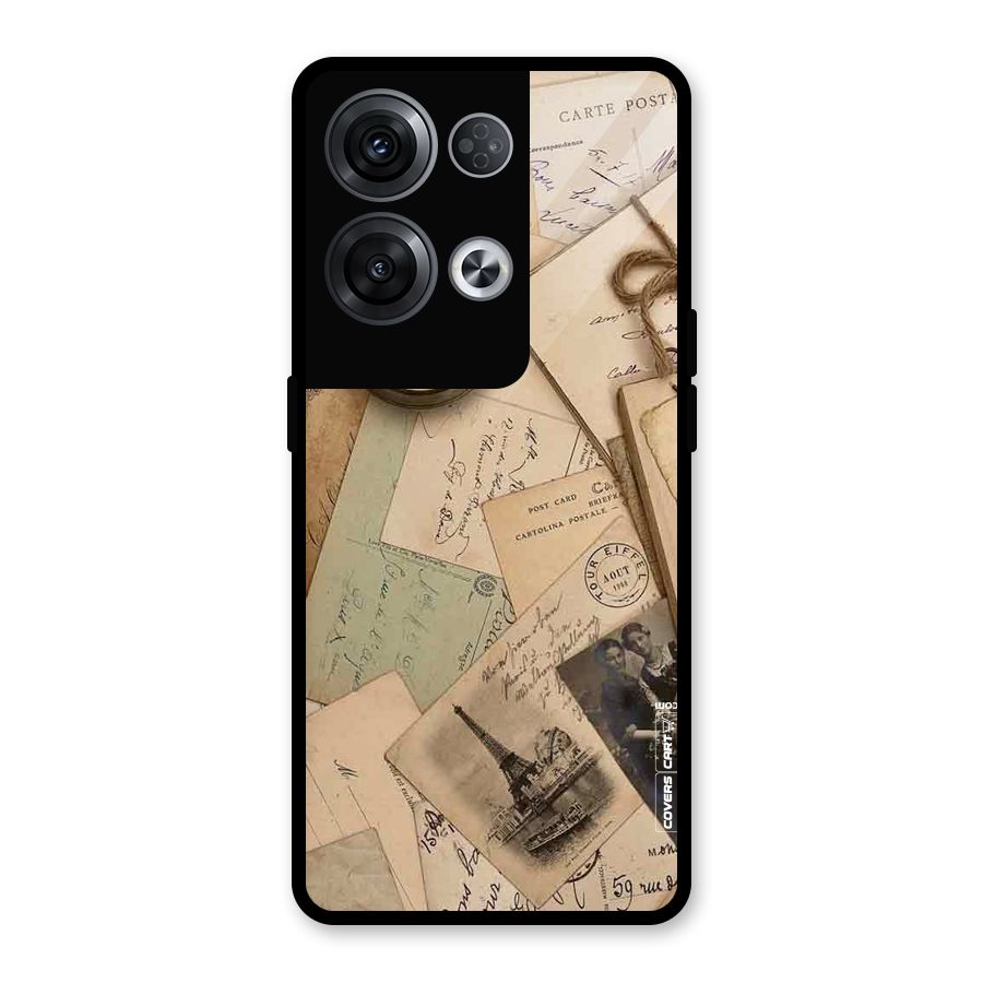 Vintage Postcards Glass Back Case for Oppo Reno8 Pro 5G