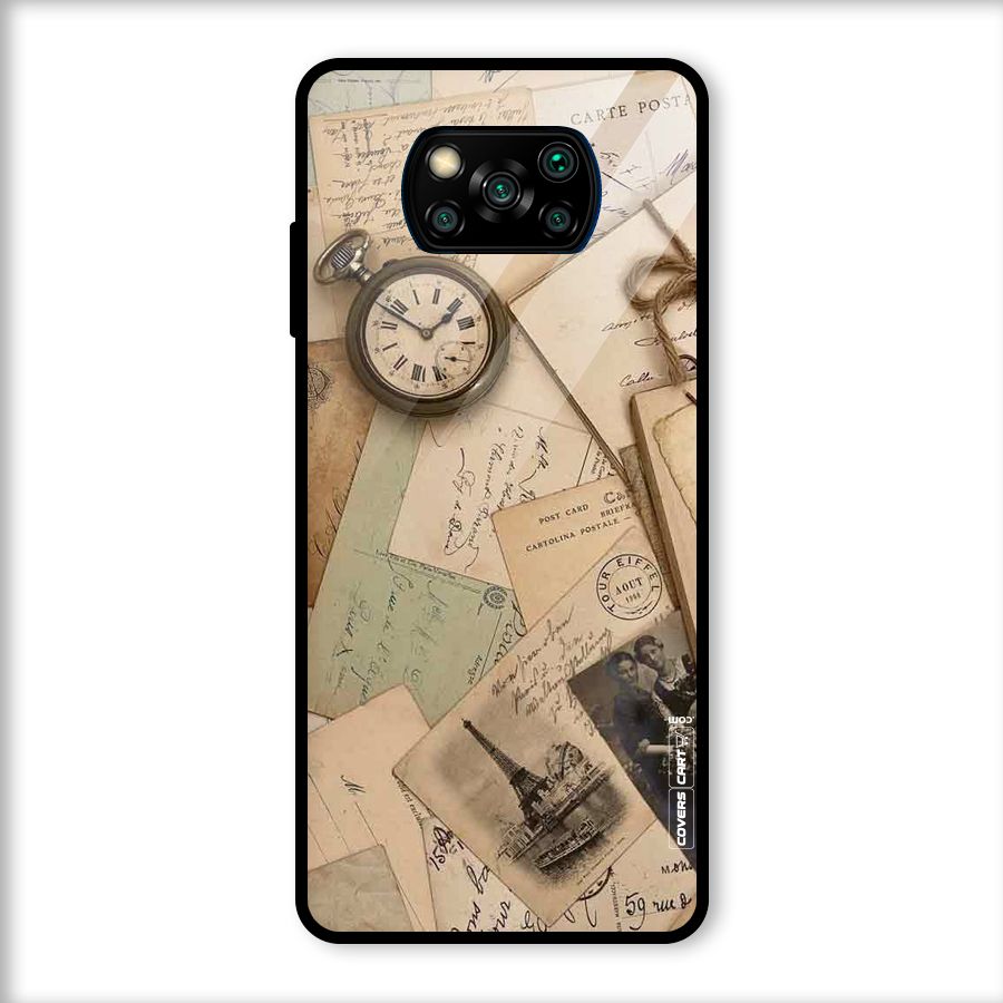 Vintage Postcards Glass Back Case for Poco X3