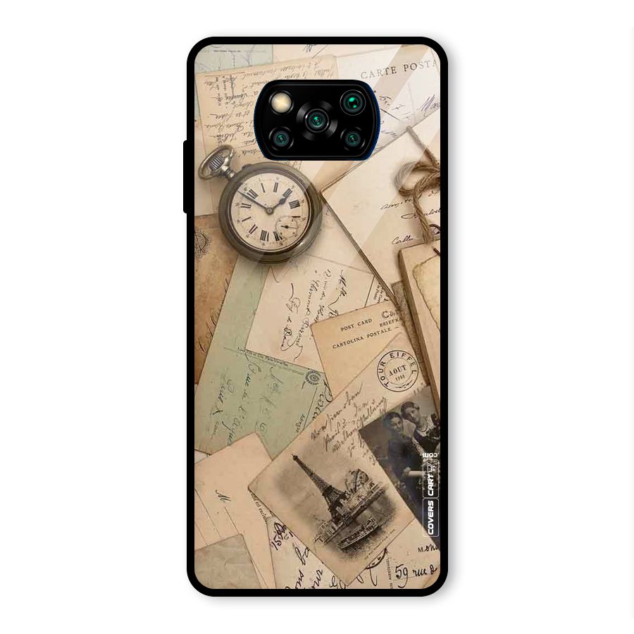 Vintage Postcards Glass Back Case for Poco X3 Pro