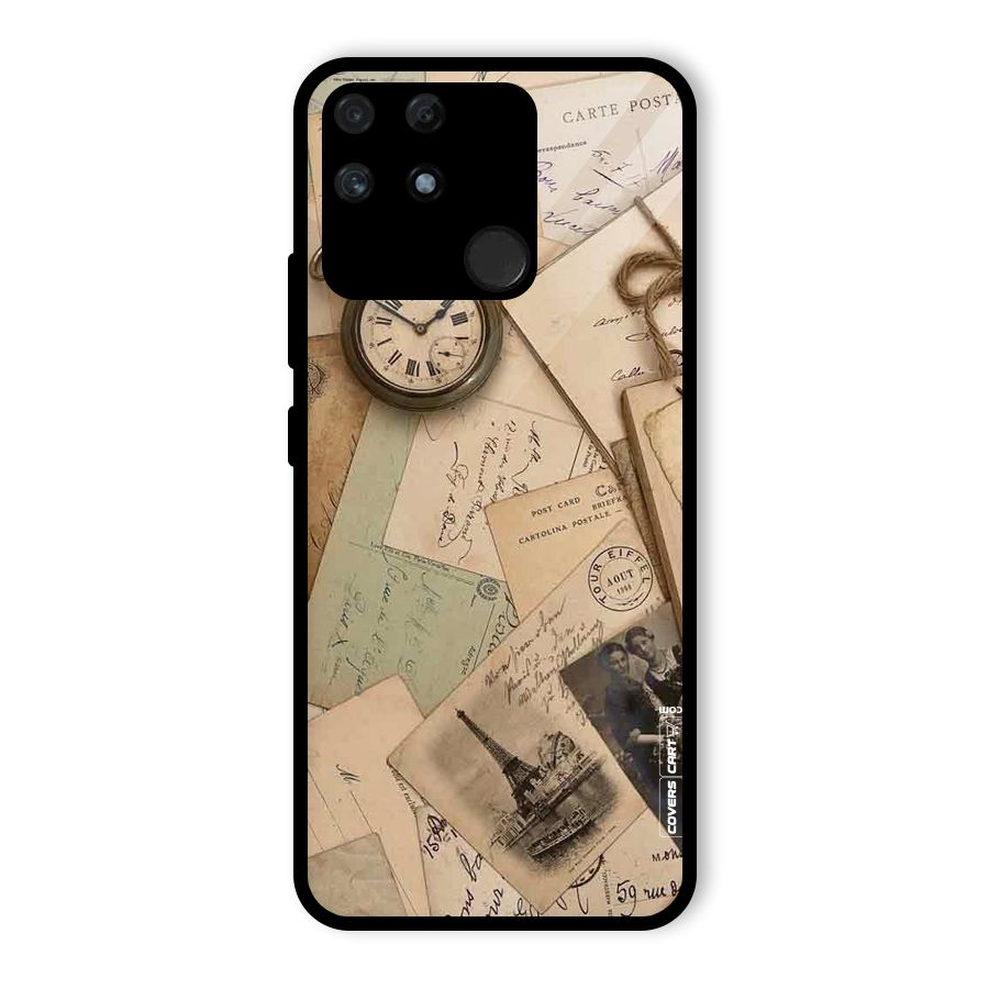Vintage Postcards Glass Back Case for Realme Narzo 50A