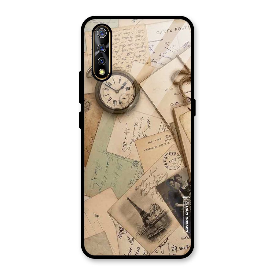 Vintage Postcards Glass Back Case for Vivo S1