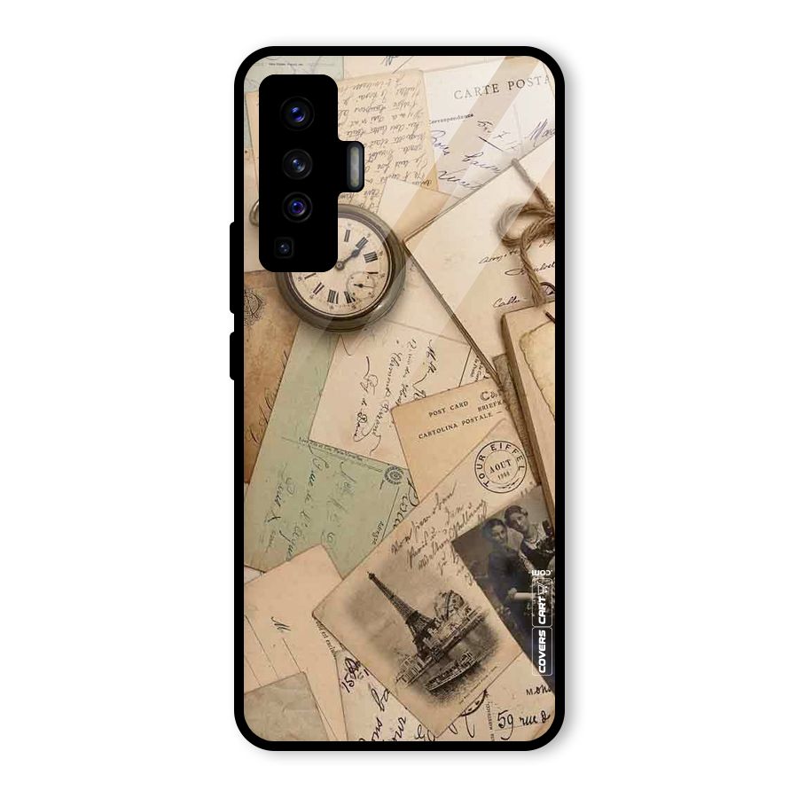 Vintage Postcards Glass Back Case for Vivo X50