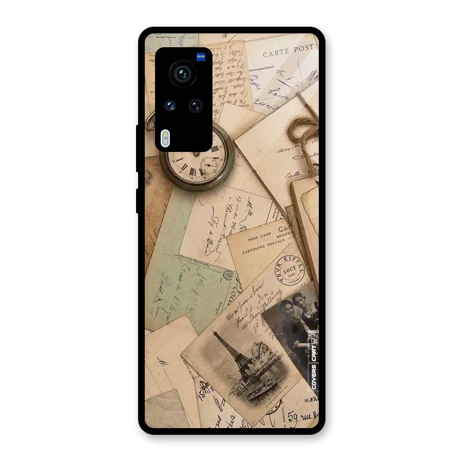 Vintage Postcards Glass Back Case for Vivo X60 Pro