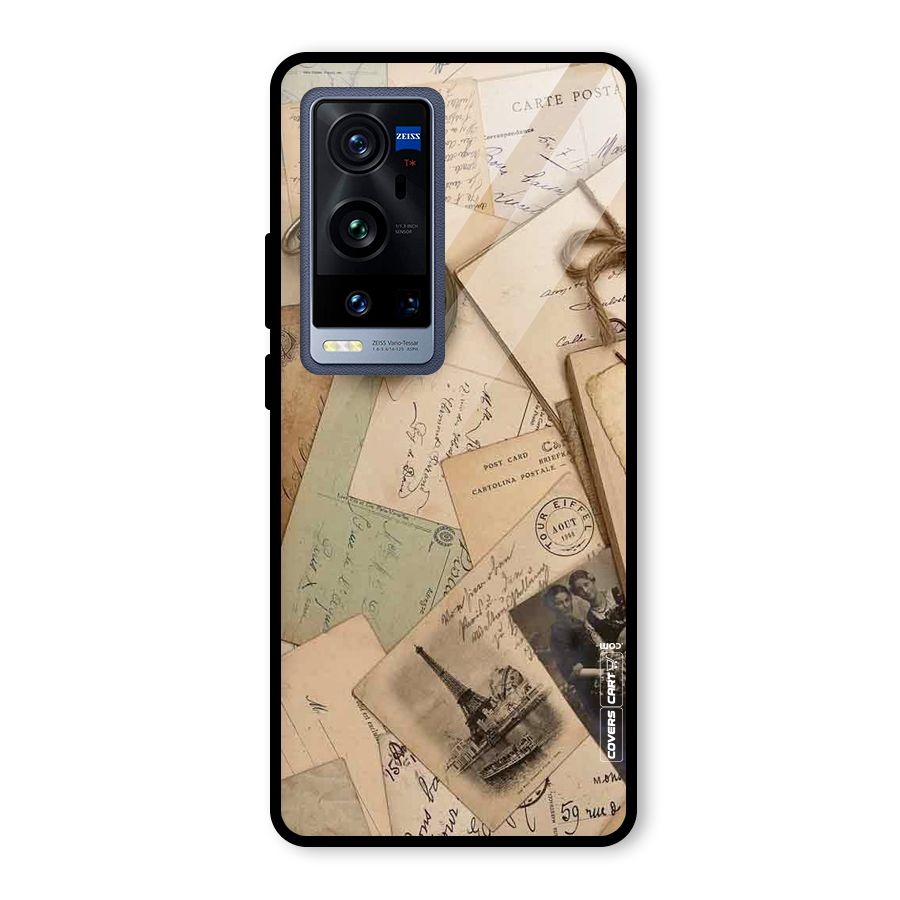 Vintage Postcards Glass Back Case for Vivo X60 Pro Plus