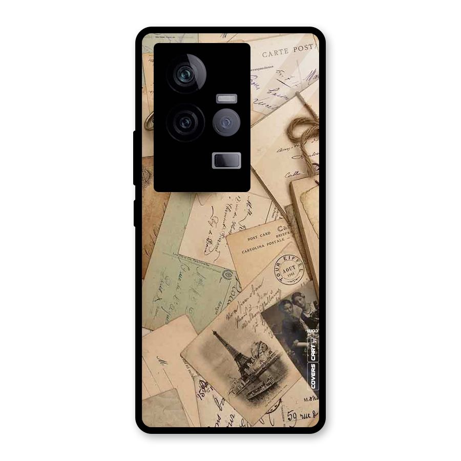 Vintage Postcards Glass Back Case for Vivo iQOO 11 5G