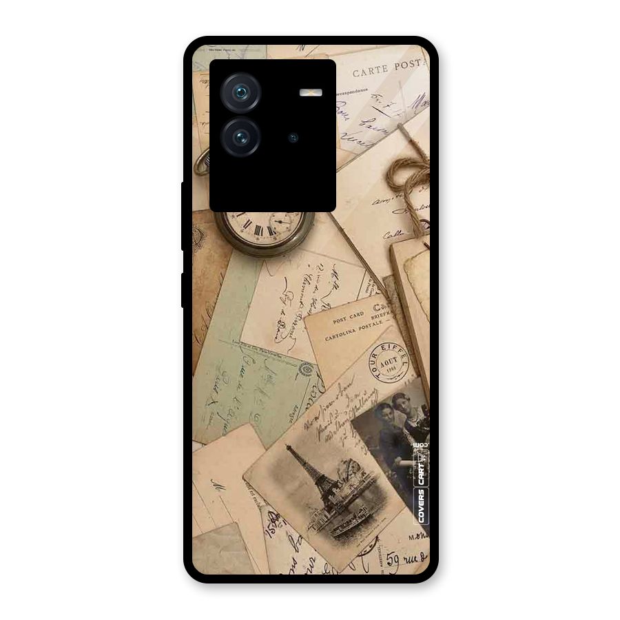 Vintage Postcards Glass Back Case for Vivo iQOO Neo 6 5G