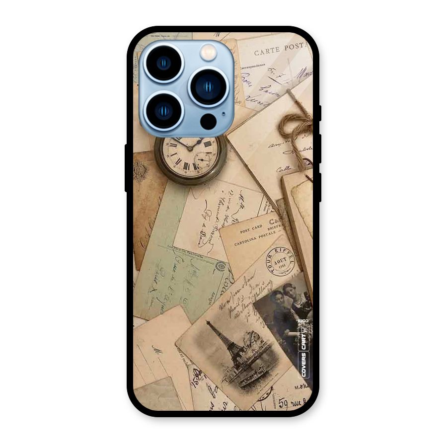 Vintage Postcards Glass Back Case for iPhone 13 Pro