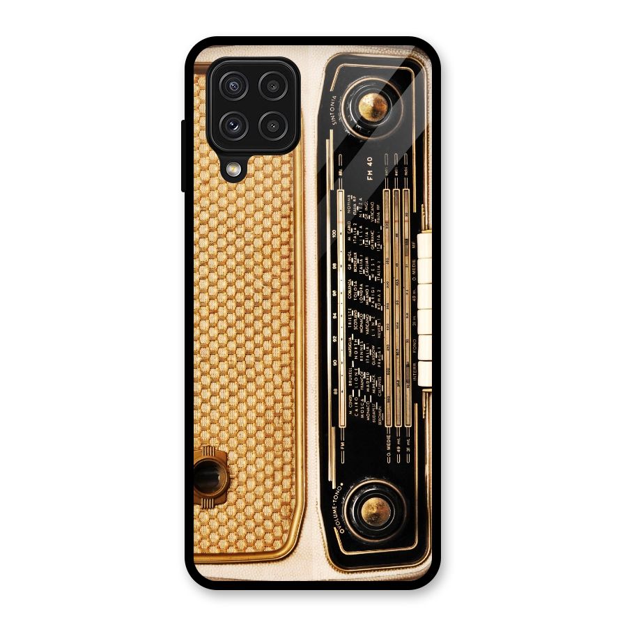 Vintage Radio Glass Back Case for Galaxy A22 4G