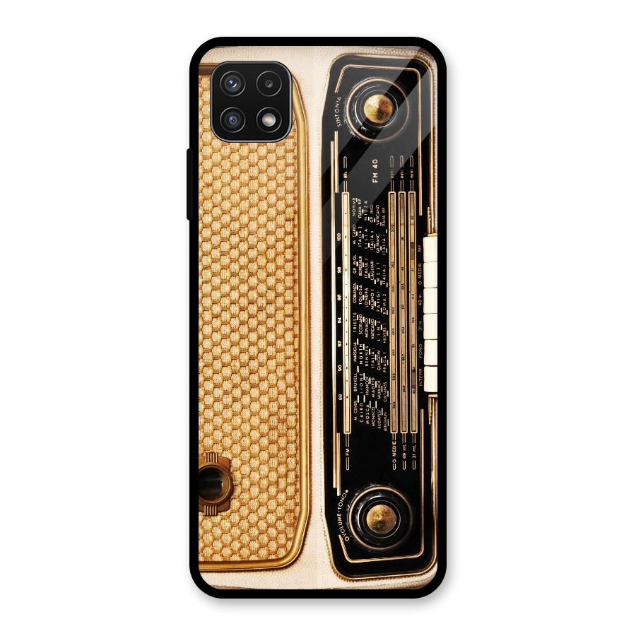 Vintage Radio Glass Back Case for Galaxy A22 5G